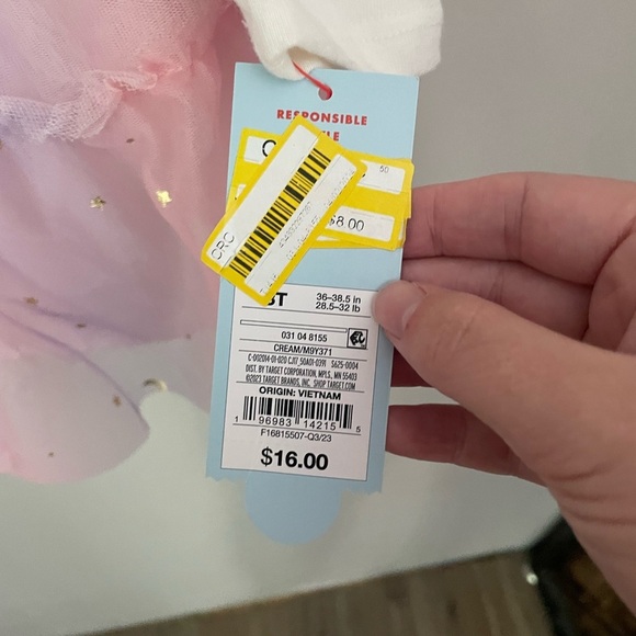 Cat & Jack Pink Dress with Gold Details Size 3T NWT - Picture 5 of 6